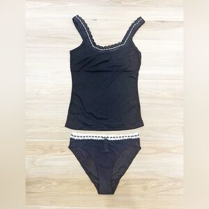 Free People Only You Tank & So Sweet Bikini Set Womens Medium Black Lace Trim